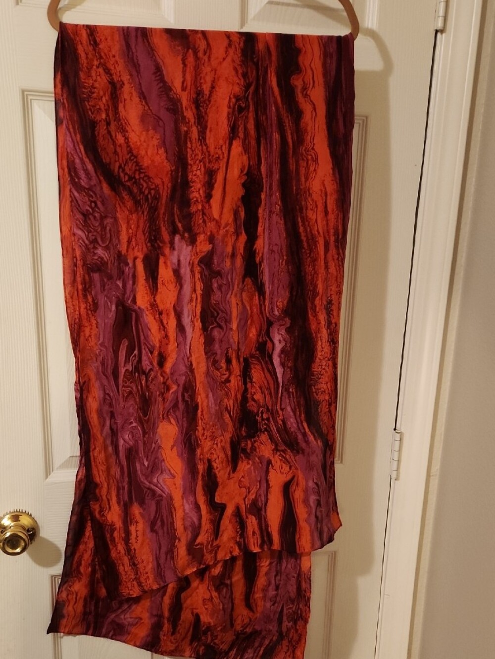 Kay Unger Silk Scarf in Orange and Magenta - Picture 5 of 6